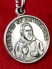 Carmelite Nun's Padre Pio 3rd Class RELIC Shrine Pilgrimage Sterling Medal picture