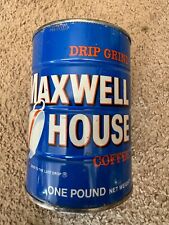 Vintage Maxwell House 1 pound Coffee Tin Can - Empty - No Lid  1lb size picture