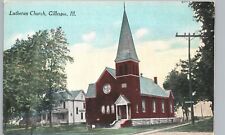 LUTHERAN CHURCH gillespie il original antique postcard illinois historical picture