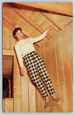 The Mystery Spot US 2 Pretty Girl St. Ignace MI Advertising Postcard picture