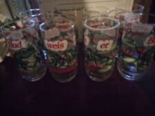 Vintage Never Been Used, In Orig. Box 1995 8 PC. Set Budweiser Frogs Glassware picture