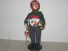 Byers Choice 2015 Ugly Sweater Boy with Garland and Ornament New picture