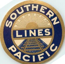 SOUTHERN PACIFIC RAILROAD / RAILWAY - Original Old ART DECO Luggage Label, 1950 picture