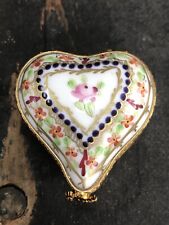 Vintage Signed Rochard Limoges France Hand Painted Heart Shaped Porcelain Hinged picture