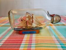 VintageCorked Two-Masted Brigg Hamburg Ship-in-a-Bottle Authentic Model Holland  picture