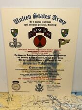 U.S. ARMY-75TH RANGER / 7TH INFANTRY DIVISION SUPERIOR ACHIEVEMENT COMMENDATION picture