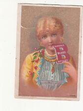 Burdock Blood Bitters Girl in Blue & Gold Brown & Dawson Syracuse NY Card c1880s picture
