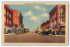 c1940's Main Street Shops & Cars Ardmore Oklahoma OK Unposted Buildings Postcard picture