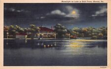 Vtg Postcard Pennsylvania PA Sharon Moonlight Night Lake Buhl Farm Linen c1940 picture
