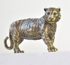 Solid Brass Tiger Figurine Statue Paperweight Office table decoration picture