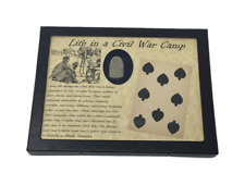 Original Civil War Playing Card & Flatten Bullet for Poker Chip in Case and COA  picture