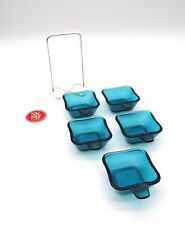  MID CENTURY STACKABLE GLASS ASHTRAYS IN HOLDER  BY W. WAGENFELD FOR WMF 1960 picture