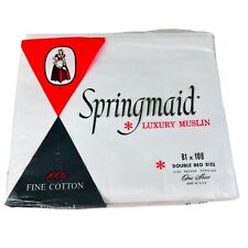 vtg springmaid Luxury Muslin 100% fine cotton double bed flat sheet 81