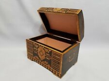 1950's Old Rare Vintage Soviet Russian Wooden Box Chest Souvenir Gift USSR picture