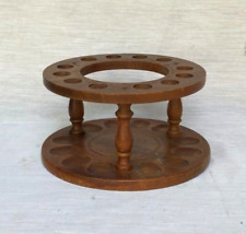 Vintage Walnut 12 Smoking Tobacco Pipe Wood Rack Stand Holder picture