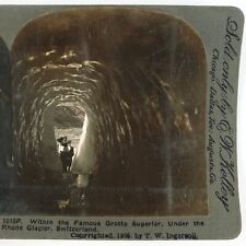 Ice Cave Rhone Glacier Stereoview c1905 Grotto Superior Swiss Urner Alps A2490 picture