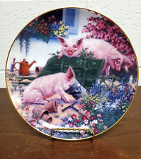Squealbarrow by Joan Wright Pigs in Bloom Danbury Mint Collector Plate picture