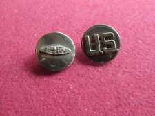 US Army Tank Enlisted collar  insignia screw back pair Sherman Tank pin picture