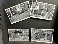 4 Vintage Real Photo Postcards Crocker Lake Camps--Jackman, Maine, Log Cabins picture
