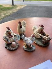 Lot of 4 Vintage Chicken & Rooster Ceramic Figurines picture