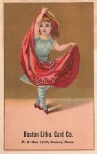 1880s-90s Little Girl Ballerina Boston Litho Card Co. Boston Massachusetts picture