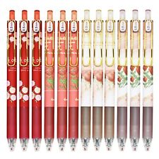 12PCS Red Rose Gel Pens Retractable with Gold Pocket Clip Romantic Pink Rose ... picture