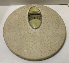 Vintage Brearley Counselor Bathroom Scale Round Circles Gold Flakes 14