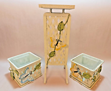 NWB Simson Giftware Metal Butterfly Square and Standing Candle Holder 9-3/4 Set picture