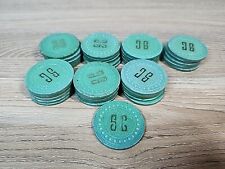 Vintage ILLEGAL SC UNKNOWN Green Diamond Stamped 35 POKER CHIPS Jack Todd Co picture