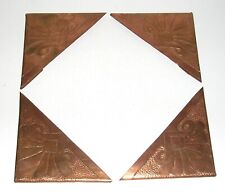 Vintage Handmade Copper Desk Blotter Corners Home or School Shop Project Used picture