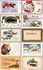 LOT/10 ANTIQUE CHRISTMAS VINTAGE POSTCARDS EARLY 1900's CONDITION VARIES #64 picture