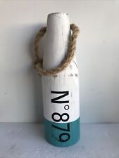 Buoy Round White & Blue No 879 Decorative Item 11.5” Tall picture