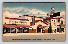 Hollywood CA-California, Brown Derby Restaurant, Advertising Vintage Postcard picture