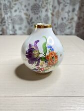 Vintage Royal Porcelain KPM Bavaria Germany Vase  Flowers Gold Rim   picture