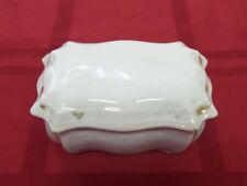 Vintage Hand Painted Porcelain Trinket Box Staffordshire Not Marked Numbered picture