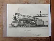 VTG Ron Hatch Railroad Art Print CB&Q No 5632 4-8-4 Northern 8/250 Signed 1980 picture