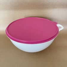 Tupperware Thatsa Bowl White Mixing Large 32 Cup #2539 Pink Seal *See Condition* picture