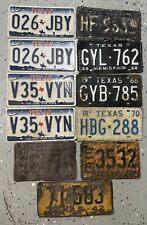 Texas License Plate LOT OF 11 Mixed Bases 1942 1949 1951 1962 1966 1968 1970 picture