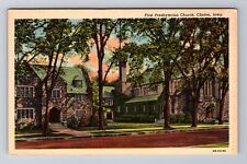Clinton IA-Iowa, First Presbyterian Church, Antique Vintage Souvenir Postcard picture