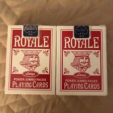 2 Vintage Longs Drug Stores Red Royale Poker Jumbo FacePlaying Cards New Sealed picture