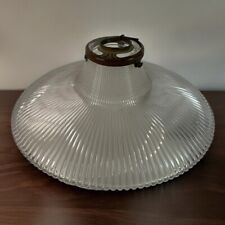 Holophane Prismatic Dome Ribbed Glass Lamp Shade 9” in Pendant Light Reflector picture