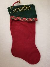 Hand Crafted Red Gold Green Samantha Christmas Stocking picture