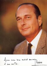 Jacques Chirac (France Prime Minister & Mayor of Paris) Hand Signed Photograph picture