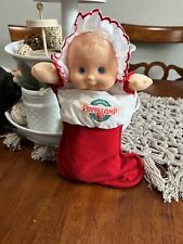 1991 WELL-MADE TOY MF'G CORP Merry Christmas BabyDoll In A Stocking Vtg  RARE P9 picture