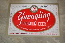 Vintage Yuengling Premium Beer Label Pottsville, PA picture