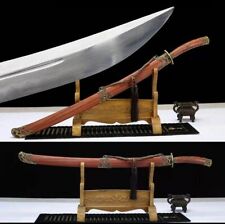 Chinese Kung Fu Sword Sharp Damascus Steel Clay Temper Blade Qing Dao Broadsword picture