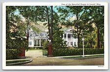 Laurel Mississippi~One Of The Beautiful Homes In Town~PM 1952~Vtg Linen Postcard picture