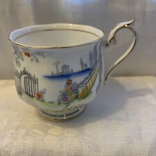 Royal Albert Rosedale Bone China  Footed cup Only Replacement 2.3/4” Gold Trim picture