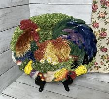 Vintage Fitz and Floyd Coq Du Village Rooster 1996 Oval Platter, EUC, NF picture