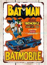 wall decor home tavern 1960s toy Batman Batmobile metal tin sign picture